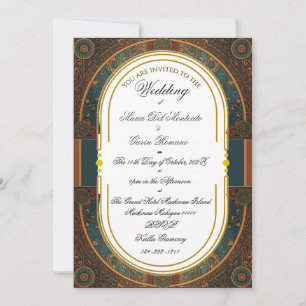 Art Nouveau Floral Calligraphy Einladung