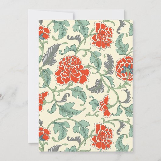 Art Nouveau Floral Calligraphy Einladung (Rückseite)