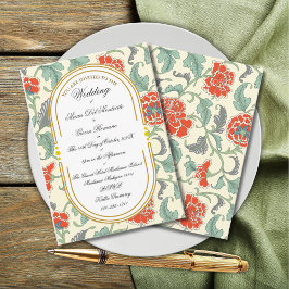 Art Nouveau Floral Calligraphy Einladung