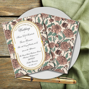 Art Nouveau Floral Calligraphy Einladung