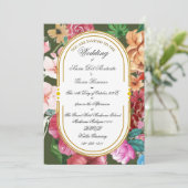 Art Nouveau Floral Calligraphy Einladung (Stehend Vorderseite)