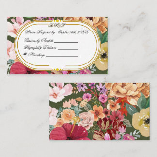 Art Nouveau Floral Calligraphy RSVP Card  Begleitkarte