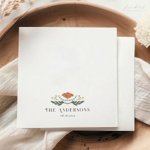 Art Nouveau Floral Cocktail Napoleon Serviette