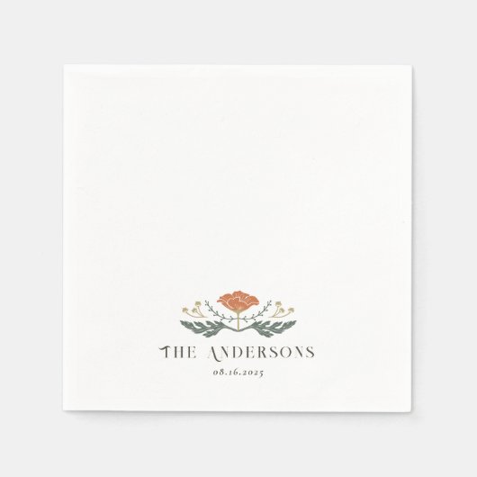 Art Nouveau Floral Cocktail Napoleon Serviette (Vorderseite)