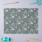 Art Nouveau Floral Creme Green Seidenpapier (Basteln)