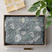 Art Nouveau Floral Creme Green Seidenpapier (Geschenk)