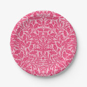 Art Nouveau Floral Damask, Deep Fuchsia Pink Pappteller (Vorderseite)