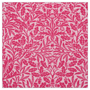 Art Nouveau Floral Damask, Deep Fuchsia Pink Stoff