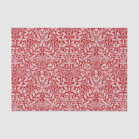 Art Nouveau Floral Damask, Deep Red and White Seidenpapier (Vorderseite)