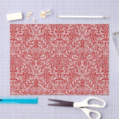Art Nouveau Floral Damask, Deep Red and White Seidenpapier (Handwerk)