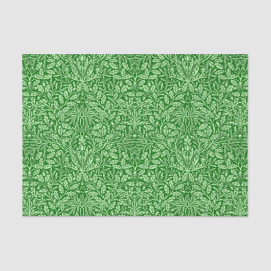 Art Nouveau Floral Damask, Emerald Green Seidenpapier (Vorderseite)
