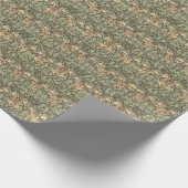 Art Nouveau Floral Damask Green, Beige Abstrakt Geschenkpapier (Ecke)