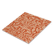 Art Nouveau Floral Damask, Light Mandarin Orange Fliese (Seite)