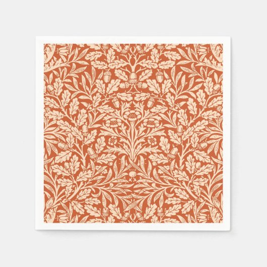Art Nouveau Floral Damask, Light Mandarin Orange Serviette (Vorderseite)