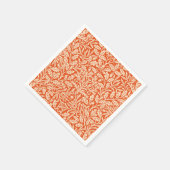 Art Nouveau Floral Damask, Light Mandarin Orange Serviette (Ecke)