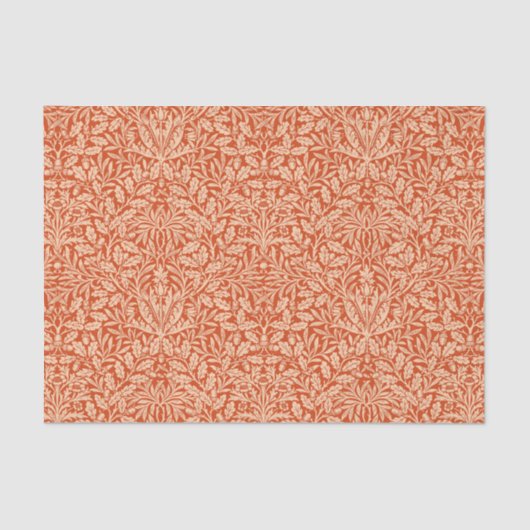 Art Nouveau Floral Damask, Mandarin Orange Seidenpapier (Vorderseite)