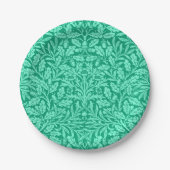 Art Nouveau Floral Damask, Türkis und Aqua Pappteller (Vorderseite)
