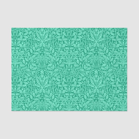 Art Nouveau Floral Damask, Türkis und Aqua Seidenpapier (Vorderseite)