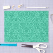Art Nouveau Floral Damask, Türkis und Aqua Seidenpapier (Handwerk)