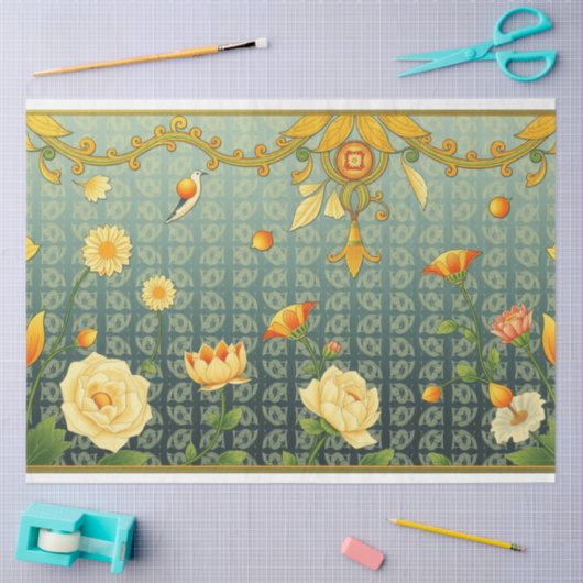 Art Nouveau Floral Decoupage Seidenpapier (Basteln)