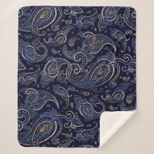 Art Nouveau Floral Denim Design Sherpadecke