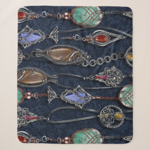 Art Nouveau Floral: Denim Elegance. Sherpadecke