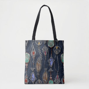 Art Nouveau Floral: Denim Elegance. Tasche