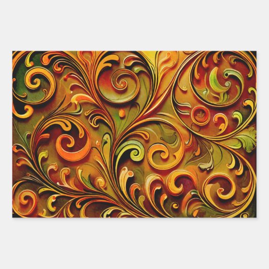 Art Nouveau floral design Geschenkpapier Set (Vorderseite)