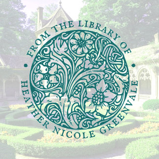 Art Nouveau Floral Design Personalisiertes Buchzei Gummistempel