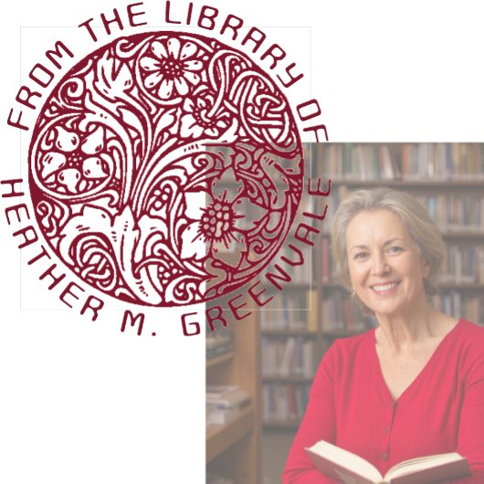 Art Nouveau Floral Design Personalisiertes Buchzei Gummistempel