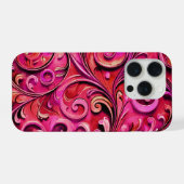 Art Nouveau floral design Rusty Rose iPhone Hülle (Rückseite (Horizontal))