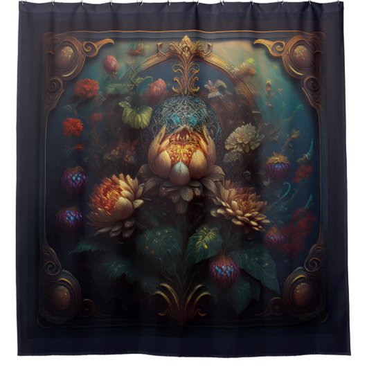 Art Nouveau Floral Duschvorhang (Vorderseite)