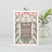 Art Nouveau Floral Elegante 2 Dankeskarte (Stehend Vorderseite)