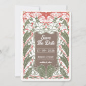 Art Nouveau Floral Elegante 2 Save the Date Einladung (Vorderseite)