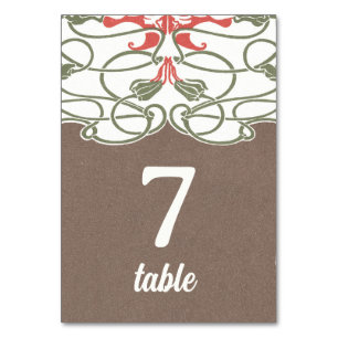 Art Nouveau Floral Elegante 2 Tischnummer