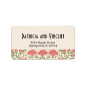 Art Nouveau Floral Elegante Hochzeit Adressaufkleber (Vorne)