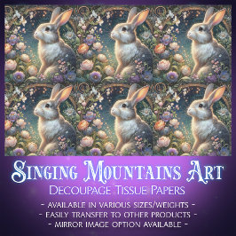 Art Nouveau Floral Forest Kaninchen Decoule Oster Seidenpapier