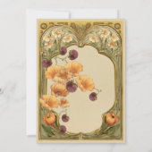 Art Nouveau Floral Frame Wedding Invitation Einladung (Rückseite)