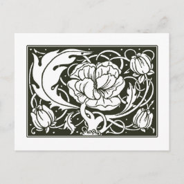 Art Nouveau Floral Illustration Postkarte