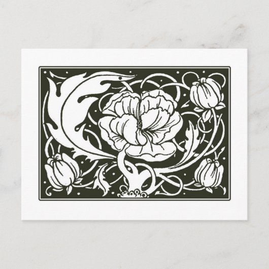 Art Nouveau Floral Illustration Postkarte (Vorderseite)