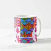 Art Nouveau floral Imperial Verneuil blau pink Kaffeetasse (VorderseiteRechts)