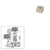 Art Nouveau Floral Initial H Gummistempel (Stempel)