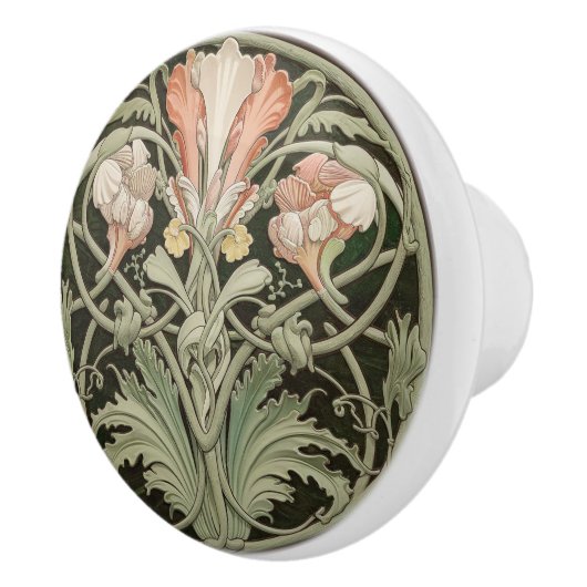 Art Nouveau Floral Keramikknauf (Rechts)