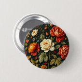 Art Nouveau Floral - Leben in voller Blüte Button (Vorne & Hinten)
