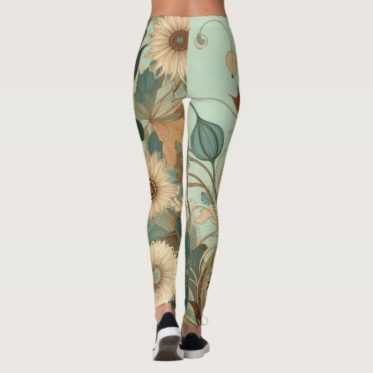 Art Nouveau Floral Leggings (Rückseite)