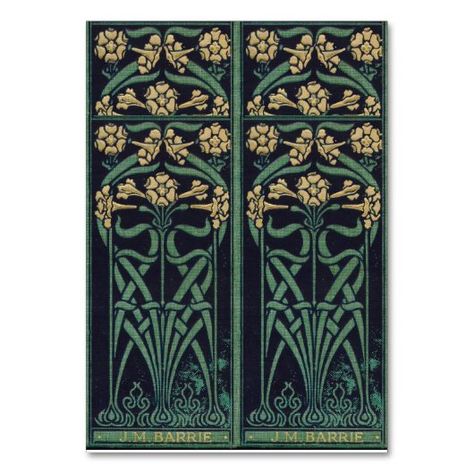 Art Nouveau Floral Lesezeichen Tischnummer (Rückseite)