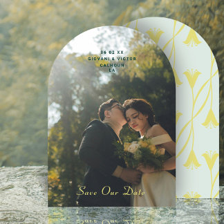 Art Nouveau Floral Lily Save The Date Announcement Einladung