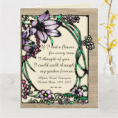 Art Nouveau - Floral Love Poems - Personalized Karte (Gelbe Blume)