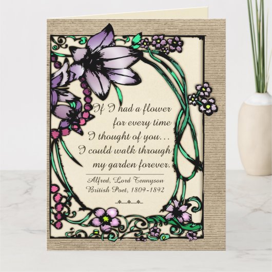 Art Nouveau - Floral Love Poems - Personalized Karte (Vorderseite)
