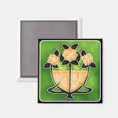 Art Nouveau Floral Magnet (Vorderseite/Rückseite)